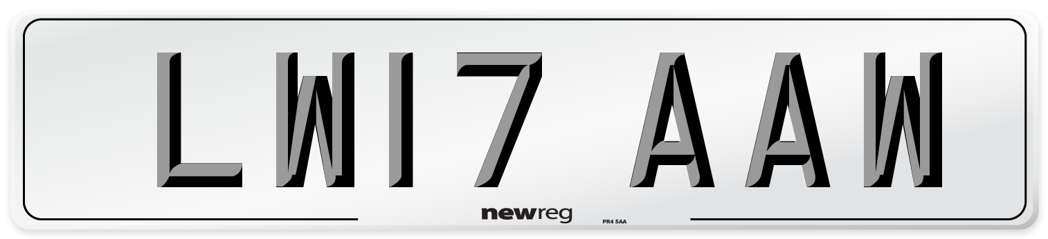LW17 AAW Number Plate from New Reg